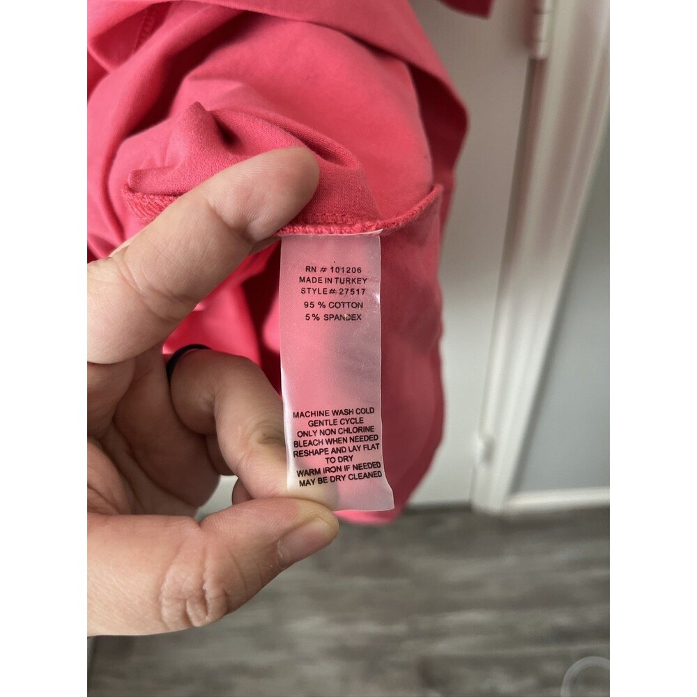 Soft Surroundings Wear Anywhere Dress Pink Faux Wrap 3/4 Sleeve Pullover Size L - Picture 7 of 9